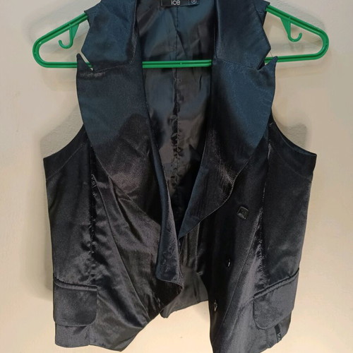 Women's Black Satin Vest Ice Size M like new