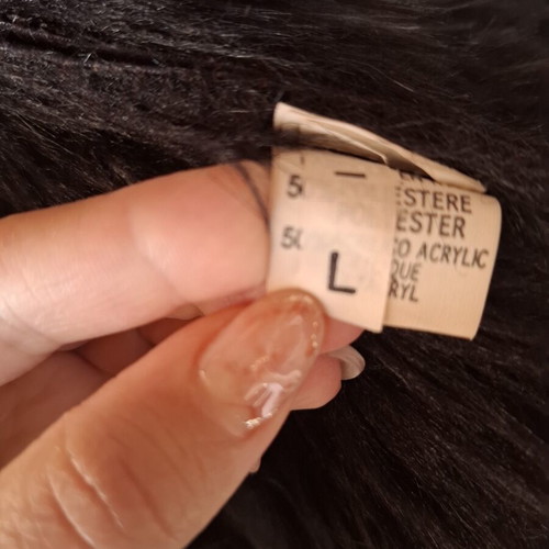 Toi&Moi black faux suede coat with faux fur details size L like new