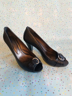 Werner women's black peep-toe pumps size 40 like new