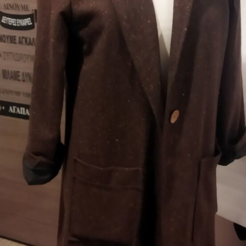 Women's wool long coat used, brown