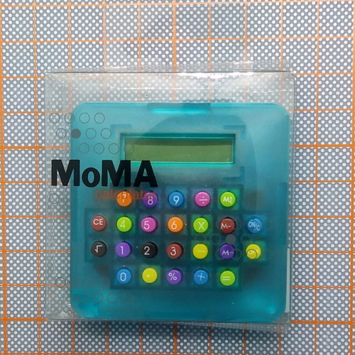 Mini calculator MoMa new, transparent blue electric design