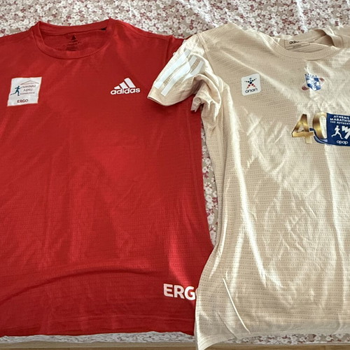 2 Women's Adidas T-Shirts Athens Marathon pack