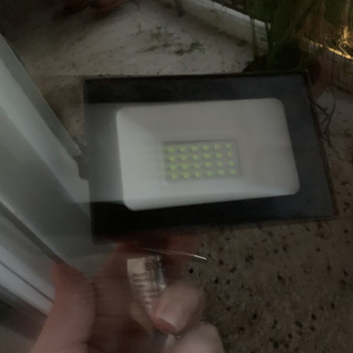 Led floodlight with green light and plug