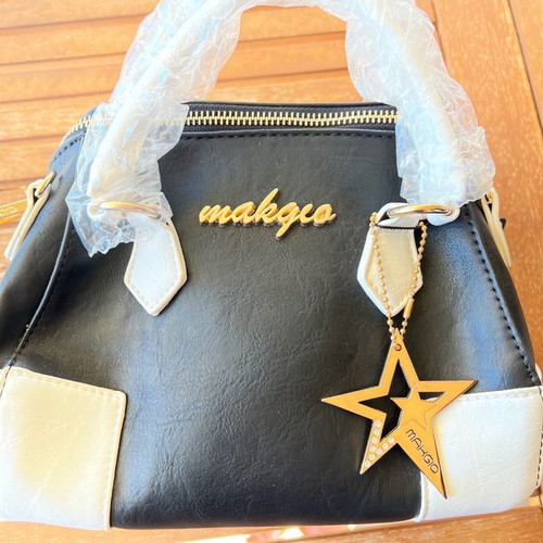 Bag black and white new with large and small handles