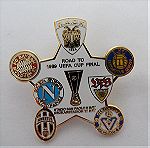  Καρφίτσα pin ο δρόμος για τον  τελικό  κυπέλου UEFA 1988-1989 ΠΑΟΚ