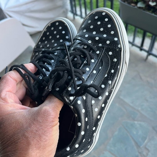 Vans Old Skool Leather Polka Dots sneakers like new, black and white