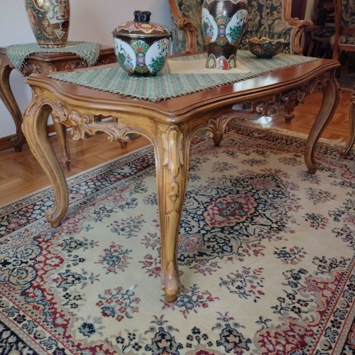 Antique living room set used handmade walnut with sideboard and dining table