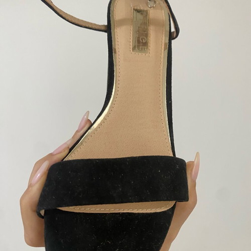 Strappy Sandals with Block Heel like new, size 37, black