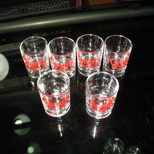 Grant's Vodka shot glasses new, set of 6
