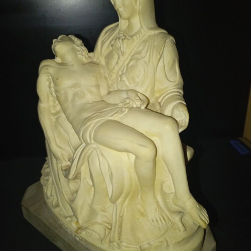Panagia Pieta statue signed R.Leoni, 24cm, used, rare old copy