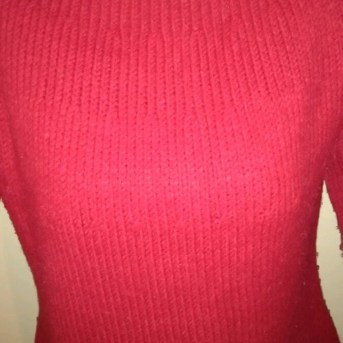 Blouse used red, warm, merino wool, size M