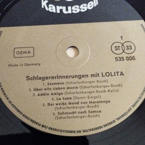 Lolita Schlagererinnerungen mit Lolita LP album like new, pop