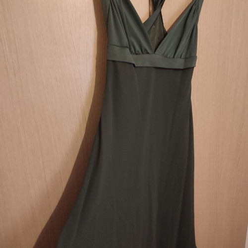Silk dress Veloudakis with back transparency, like new, green, XS