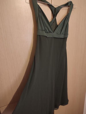 Silk dress Veloudakis with back transparency, like new, green, XS