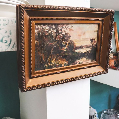 Landscape painting used, mid-20th century