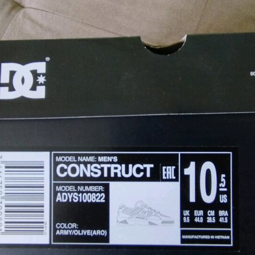 DC Construct Army shoes new, size 44