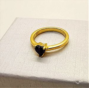 Δαχτυλιδι ασημι 925 επιπλατινωμενο με πετρα καρδια στο νουμερο σας σε συσκευασια δωρου