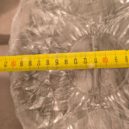 Oval glass platter like new with compartments for nuts