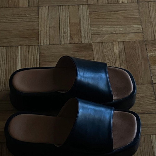Flatform sandals black size 36.5 used