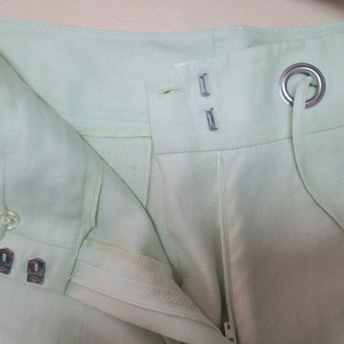 Marks & Spencer linen pants in light pistachio, like new, size 14 UK