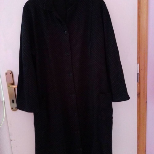 Women's robe XL used, black winter with polka dots