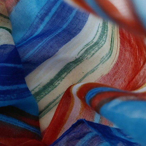 Striped pashmina 200x73cm new, multicolored, thin with vivid colors