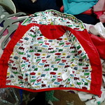 Spring jacket for baby, red with comic lining