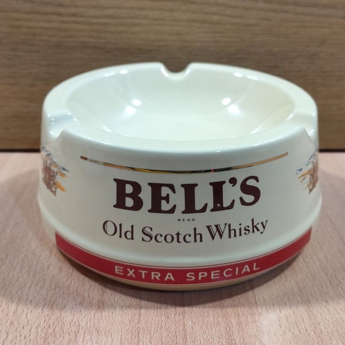Bell's Scotch Whisky ceramic ashtray used, vintage promotional