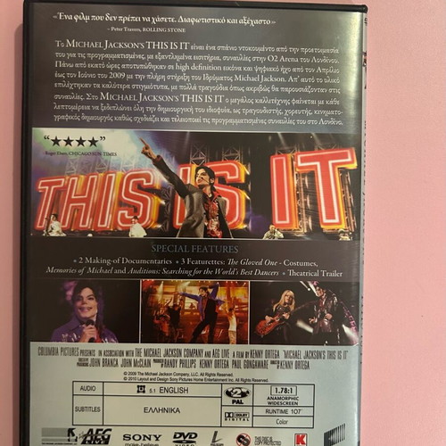 Michael Jackson This Is It DVD like new, Pop