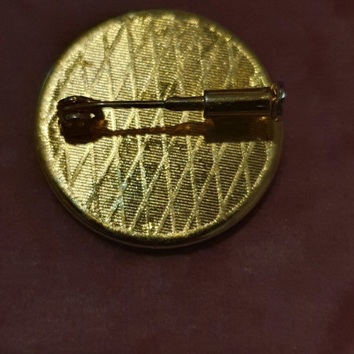 Vintage 50s damascene pin like new, 24k gold plated