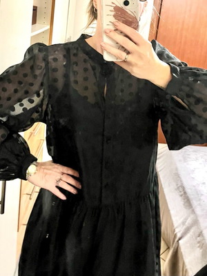 H&M dress blouse dress like new, black transparent