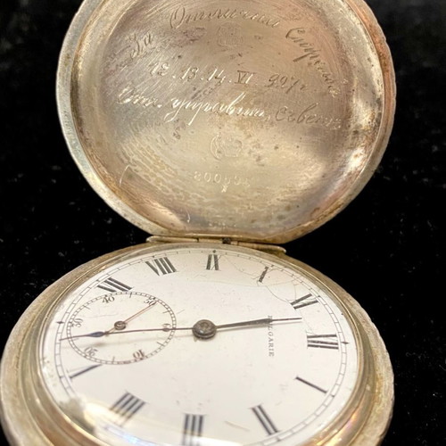 Silver pocket watch used, 50mm diameter, from 1900