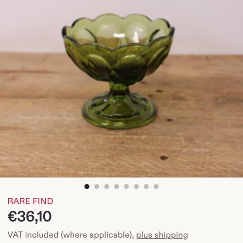 Anchor Hocking vintage Depression Glass footed bowl avocado green