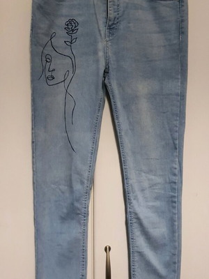 Pull & Bear handpainted denim jeans made to order, size L