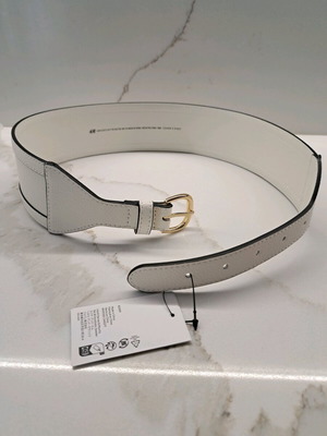 Φαρδιά γυναικεία ζώνη H&M καινούργια, άσπρη, μέγεθος 75