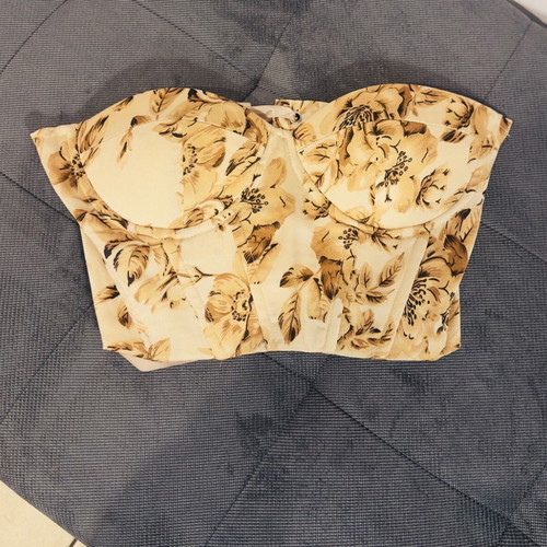 Corset with flowers like new, beige, size XS