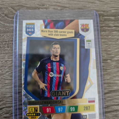 Panini FIFA 365 2022-2023 Card 438 Robert Lewandowski FC Barcelona Gold Giant like new