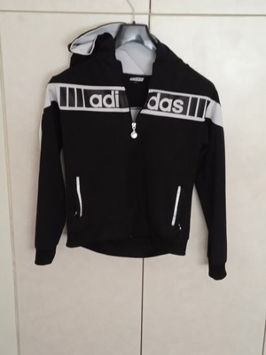 Adidas women's jacket used, black and white, size XL