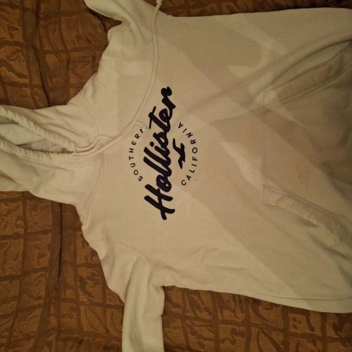 Hollister hoodie sweatshirt used, size Small, white