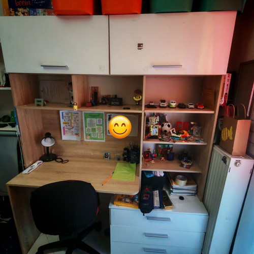 Desk used in good condition with minor drawer defect