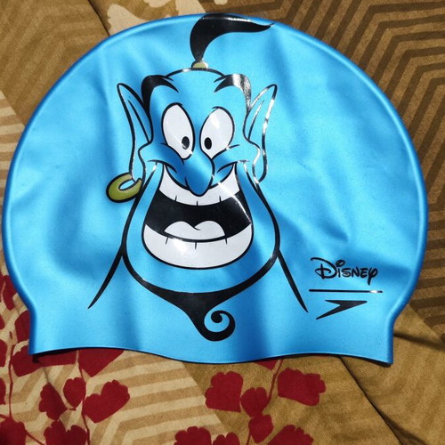 Speedo Disney Aladdin Kids Swimming Cap like new, blue silicone