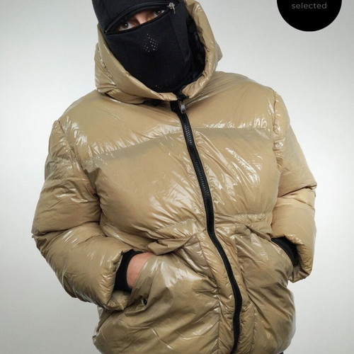 DEF Shiny Puffer Jacket like new, size L-XL, beige