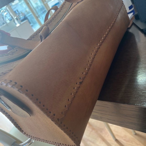 Vintage handbag like new, beige and brown with additional strap