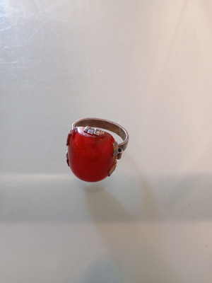 Ring silver amber vintage used