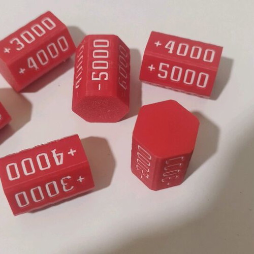 TCG counters dice, made to order, 6 pieces, 3d printed PLA