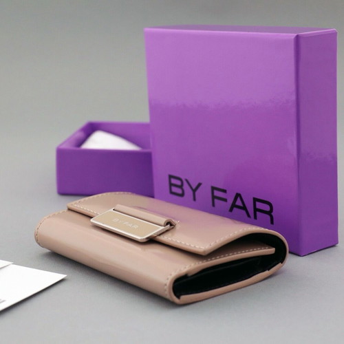 By Far women's wallet new, beige, genuine leather