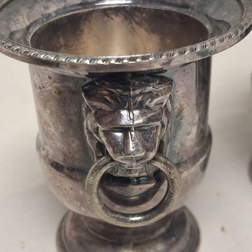 Vintage Viners Sheffield silverplated lion head container set like new