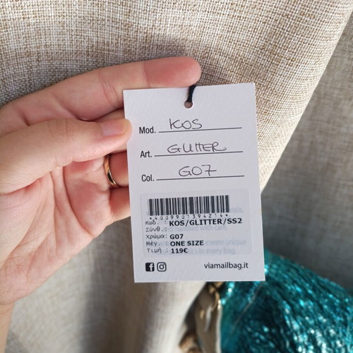 ViaMailBag Kos Glitter crossbody bag new, luxury Italian raffia