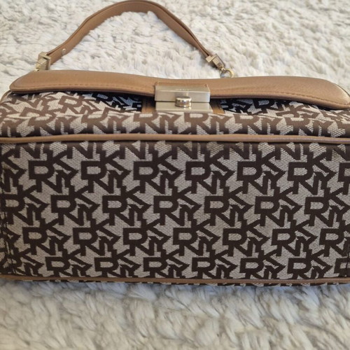 DKNY Signature Logo shoulder bag used, brown and beige