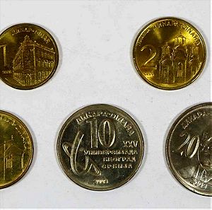 SERBIA set 5 νομίσματα UNC